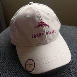 Tommy Bahama White Baseball Cap with Pink Embroidery